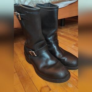Chippewa 97863 Vibram Motorcycle / Engineer Boots Black Leather